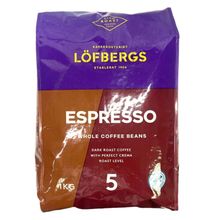 Кофе в зернах Lofbergs Espresso 1 кг, 2 шт
