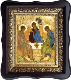 Святая Троица - копия иконы Андрея Рублева на холсте.