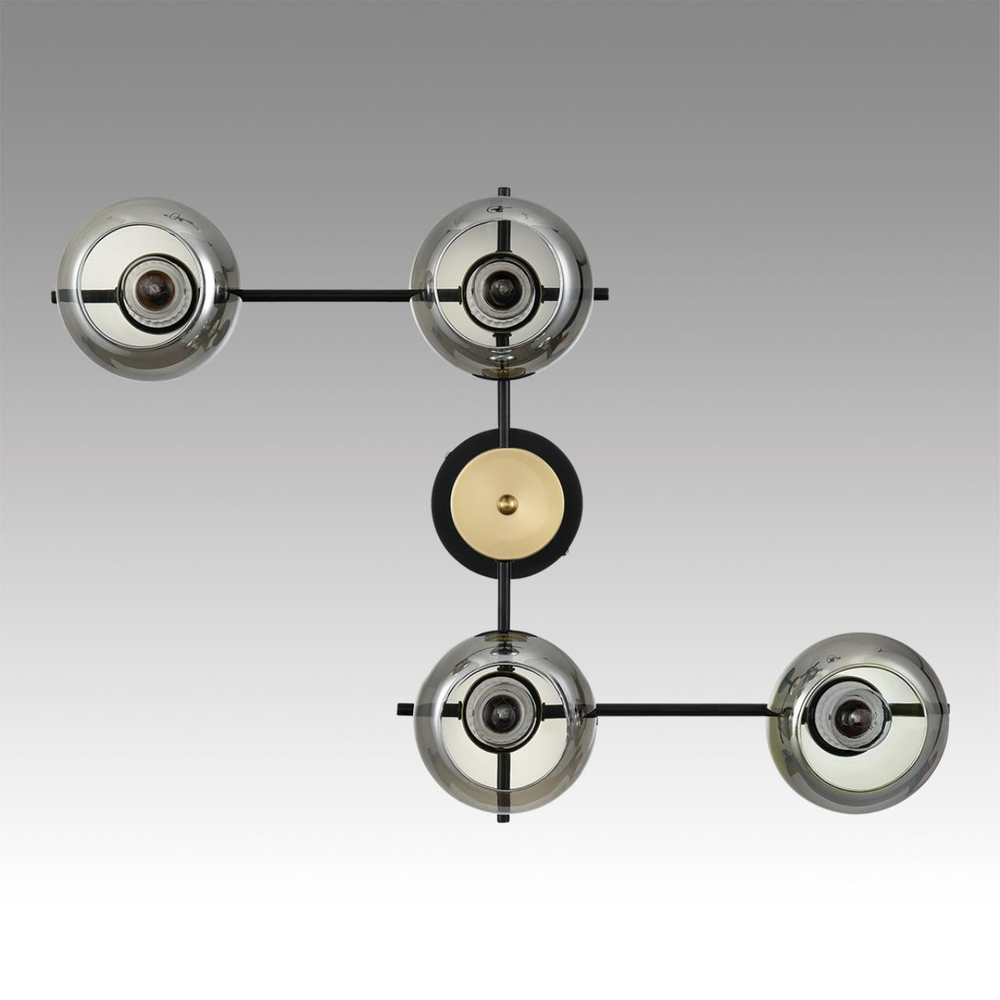 8059/4C COMFI LN24 000 черный, медь/дымчатый металл/стекло Люстра потолочная E27 4*60W 220V EMINA