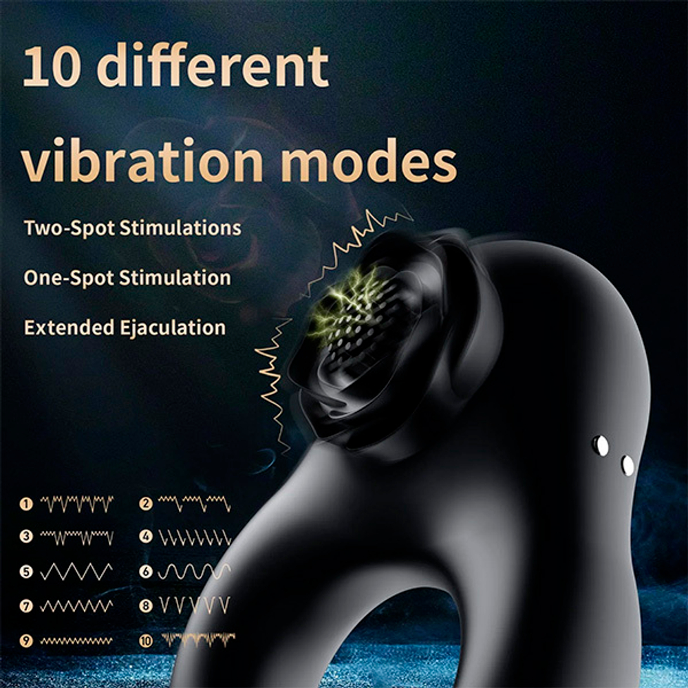 Черное эрекционное кольцо 4,2см с пультом ДУ BeYourLover Abe BJ558A