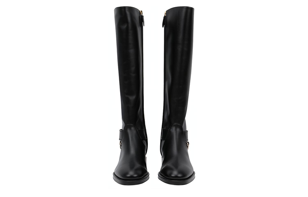 CHANEL 22A Knee high Boots Women"s Black