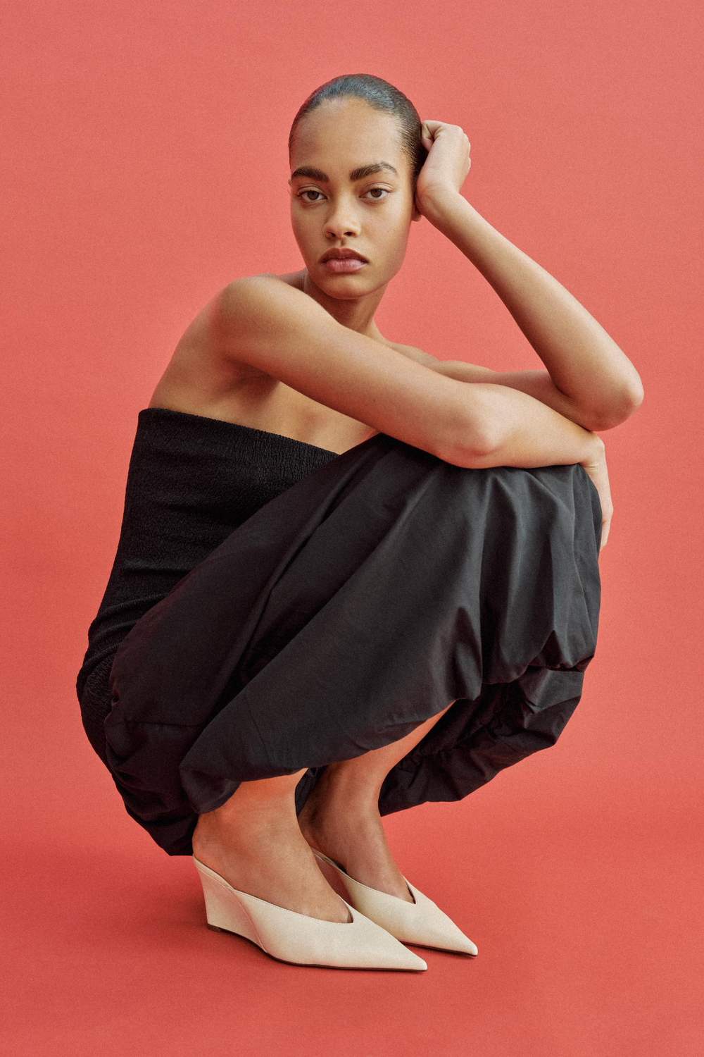 ZARA ТУФЛИ-МЮЛИ НА ТАНКЕТКЕ, БЕЛЫЙ