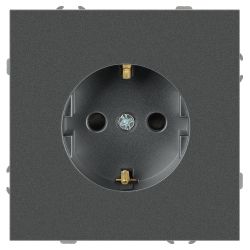 Розетка ЭРА Galaxy 15-2101-06 c заземлением 2P+E Schuko 16А-250В IP20 графит | Эра Galaxy