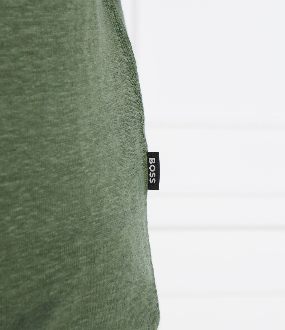 Льняная футболка Tiburt 456 BOSS BLACK - зеленый(50511612)