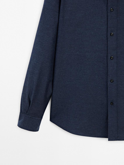 Massimo Dutti Рубашка из 100% хлопкового твила, темно-серый