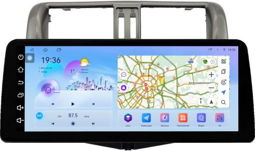 Магнитола для Toyota Land Cruiser Prado 150 2009-2013 (взамен 7" навигации) - FarCar монитор 12.3" 2K QLED на Android 14, Быстрая, CarPlay, 4G SIM-слот