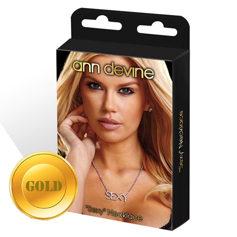 Золотистая цепочка с подвеской SEXY (Цвет: золото)