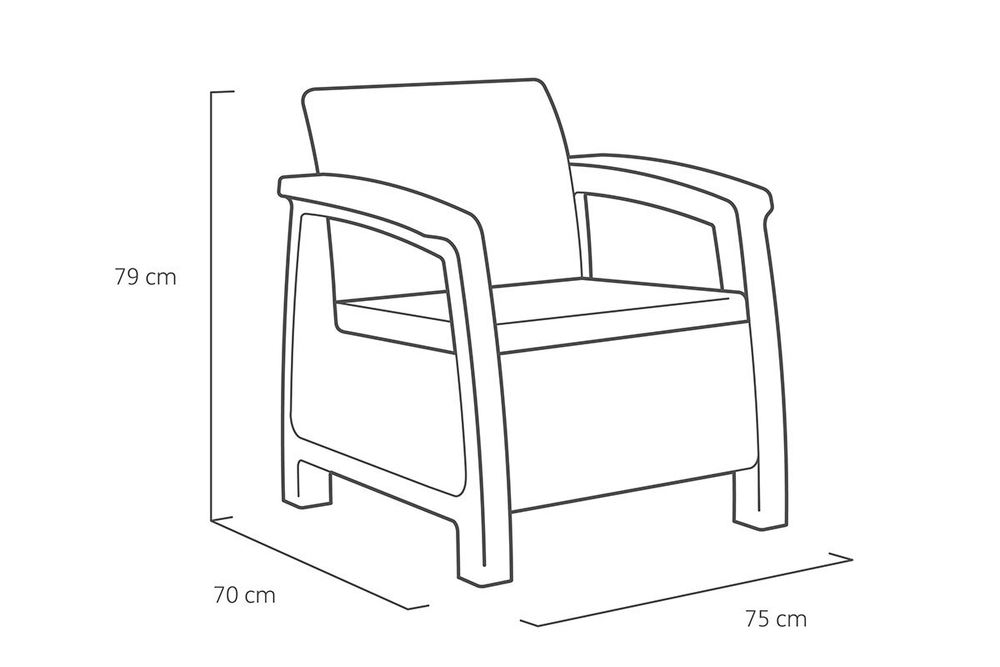 Комплект мебели Corfu Russia Weekend Set (Balcony), коричн.