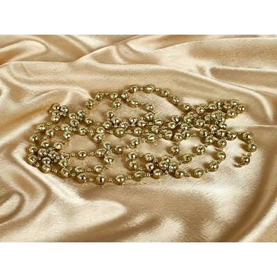 Бусы на ёлку 2м. "Капельки" Шампань (Серпантин)