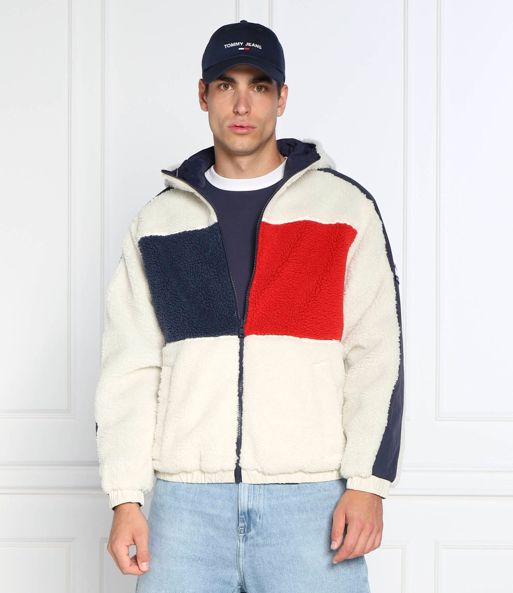 двухсторонняя куртка sherpa Tommy Jeans - темно-синий(DM0DM14455)