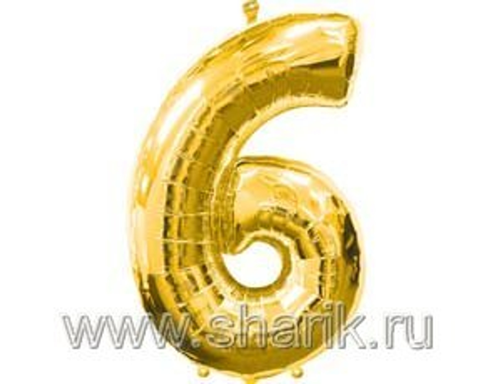 Шар фольга 40" "Цифры" 0 - 9 (101 см) золото