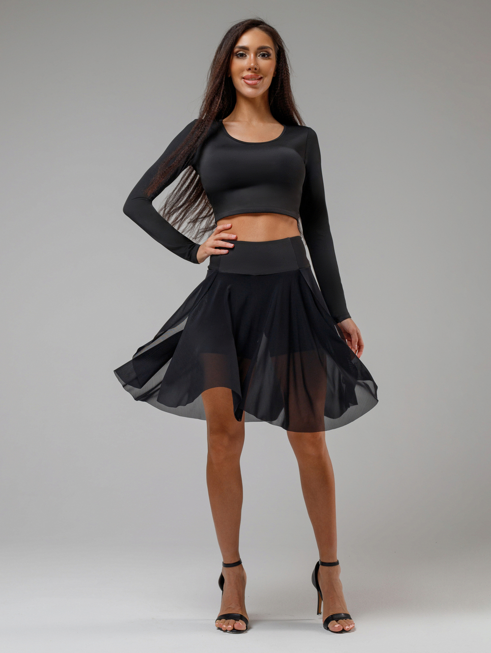 Шорты-юбка Dolly Midi Shadow, Черный