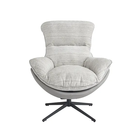 Кресло HUG серый в полоску, экокожа, шенилл