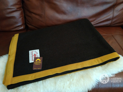 Одеяло тканое из 100% шерсти яка 150x200 см. (Gobi Sun/Монголия) - коричневое-серое (КАНТ)