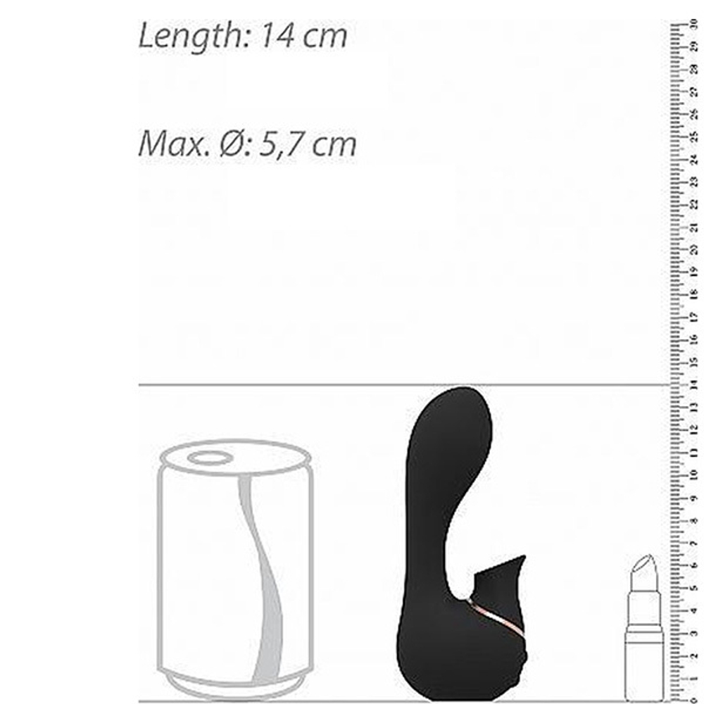 Черный вибратор с вакуумным стимулятором Irresistible Mythical Black IRR004BLK