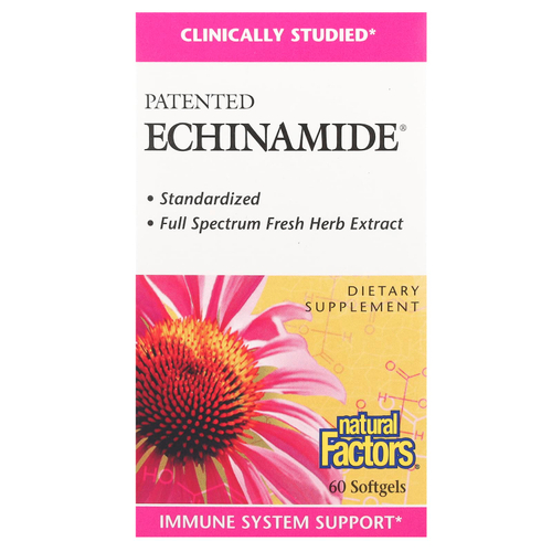 Natural Factors, Запатентованный Echinamide®, 60 мягких таблеток