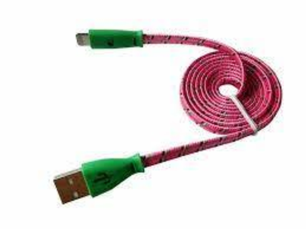 Кабель Lightning светящийся pink