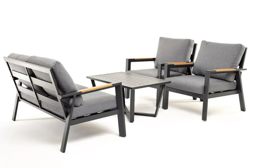 "Орхидея" лаунж-зона 4-местная из алюминия, цвет темно-серый