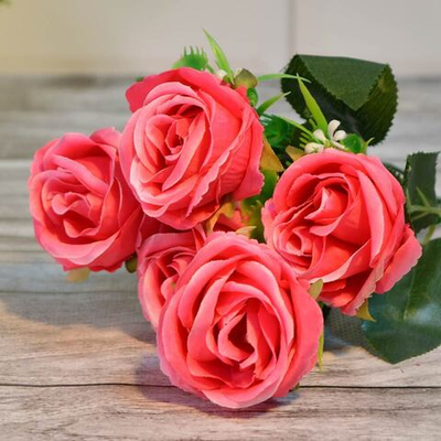 Цветы искусственные "Роза" букет 30см WH-33 микс