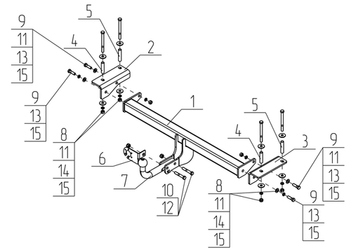 Фаркоп для Changan CS55 2020-2023 условно-съемное крепление шара, CG 02