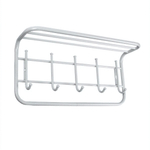 Вешалка с полкой 60см 5 крючков белый