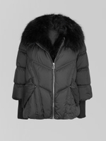 Куртка однотонная на молнии с мехом и широкими резинками на рукавах