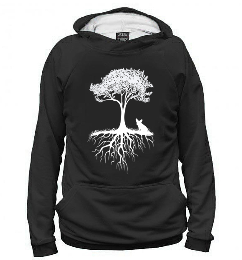 Толстовка "Французский бульдог у дерева"