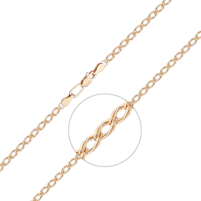 Цепь из красного золота (плетение двойной ромб) Артикул: 21-0303-045-1110-17