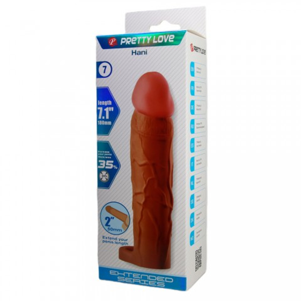 Реалистичная насадка на пенис Hani, 18 см, коричневая