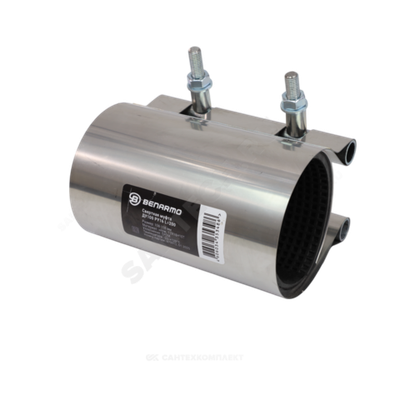 Хомут ремонтный свертный односторонний сталь нерж Ду 125 Дн 125-135 L=200мм Benarmo 7080