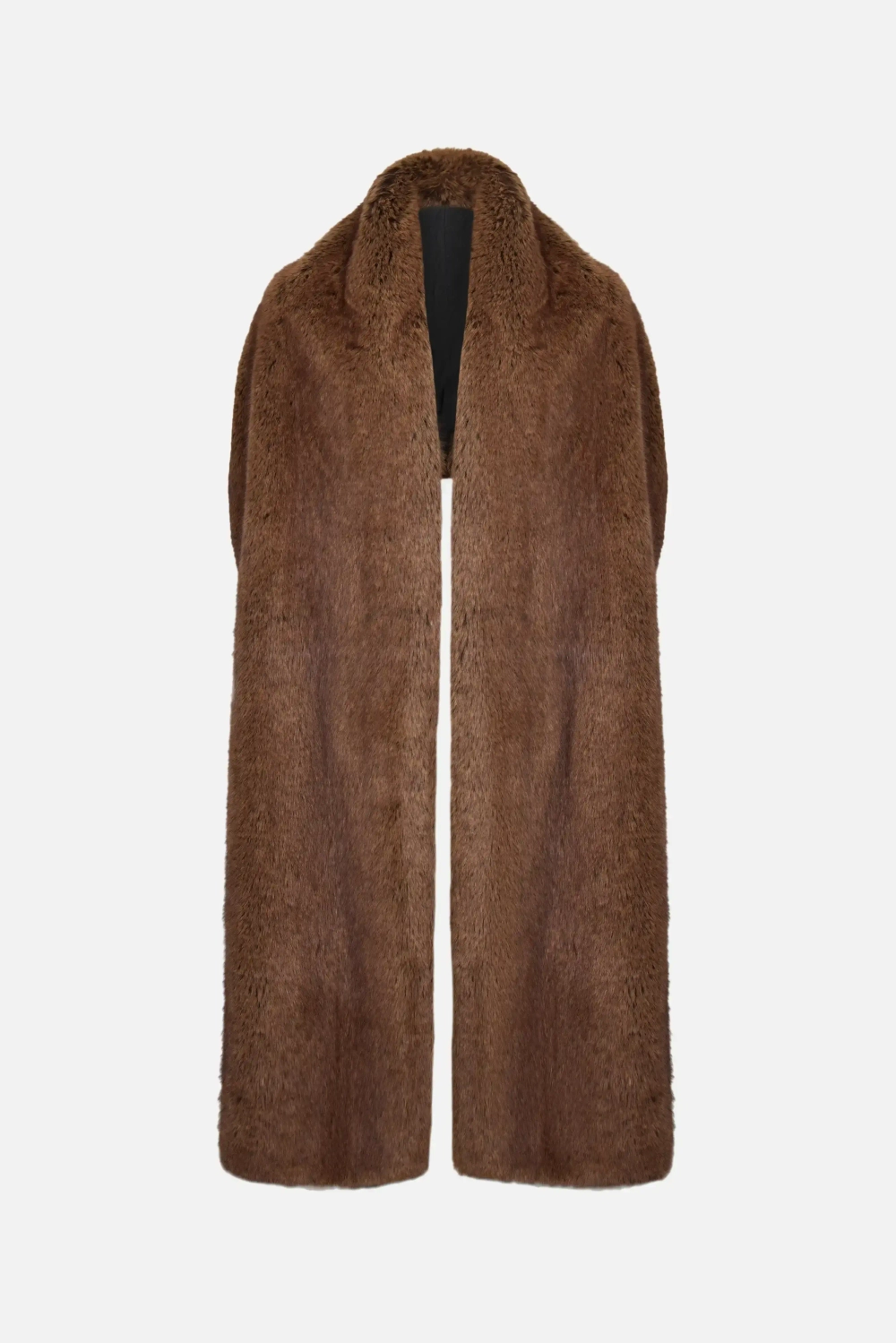 Шарф из экомеха светло-коричневый