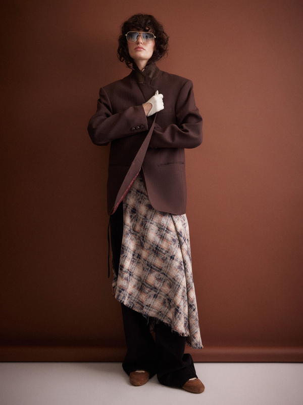 Юбка-килт Grunge, сине-бежевая