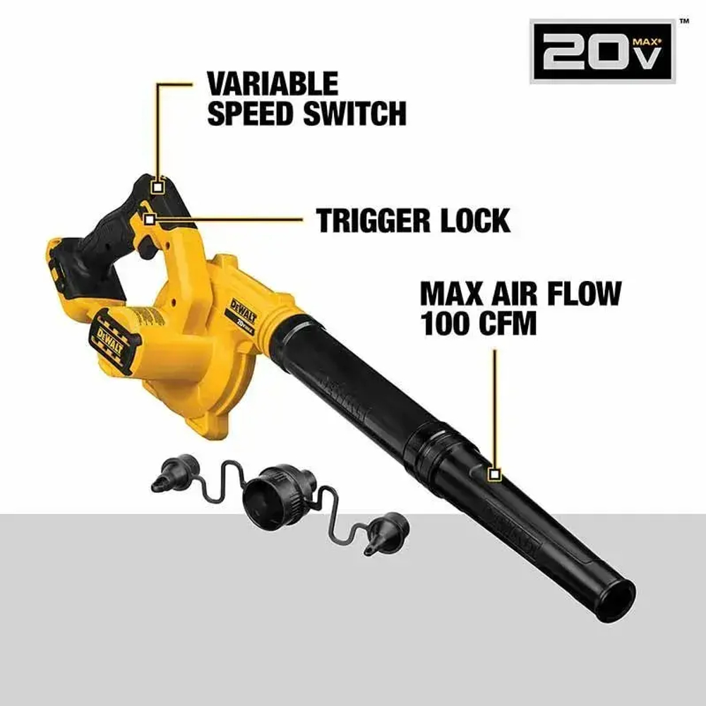 DEWALT DCE100-1 20 В воздуходувка-пылесборник для домашнего компьютера, сдувка пыли, очистка листьев, опилок