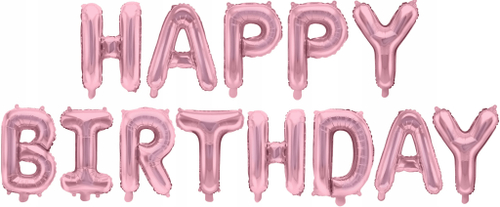 Набор шаров-букв 16"41см Happy Birthday розовый