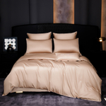 КПБ Однотонный Сатин Премиум на резинке OCPR010, Евро, 4 наволочки, простынь 140*200*30