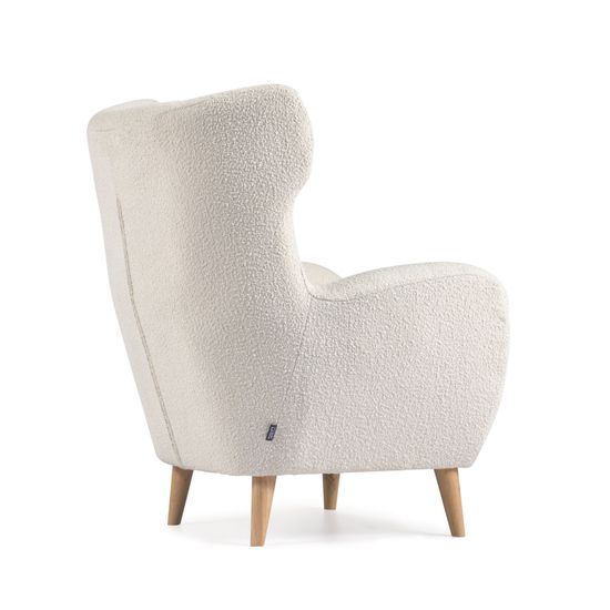 Patio Кресло из белого флиса с ножками из натурального каучука Испания