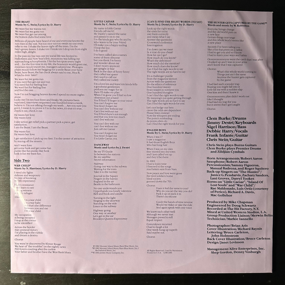 Blondie ‎– The Hunter (Швеция 1982г.)
