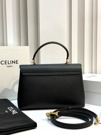 Сумки CELINE MEDIUM NINO из блестящей телячьей кожи черный