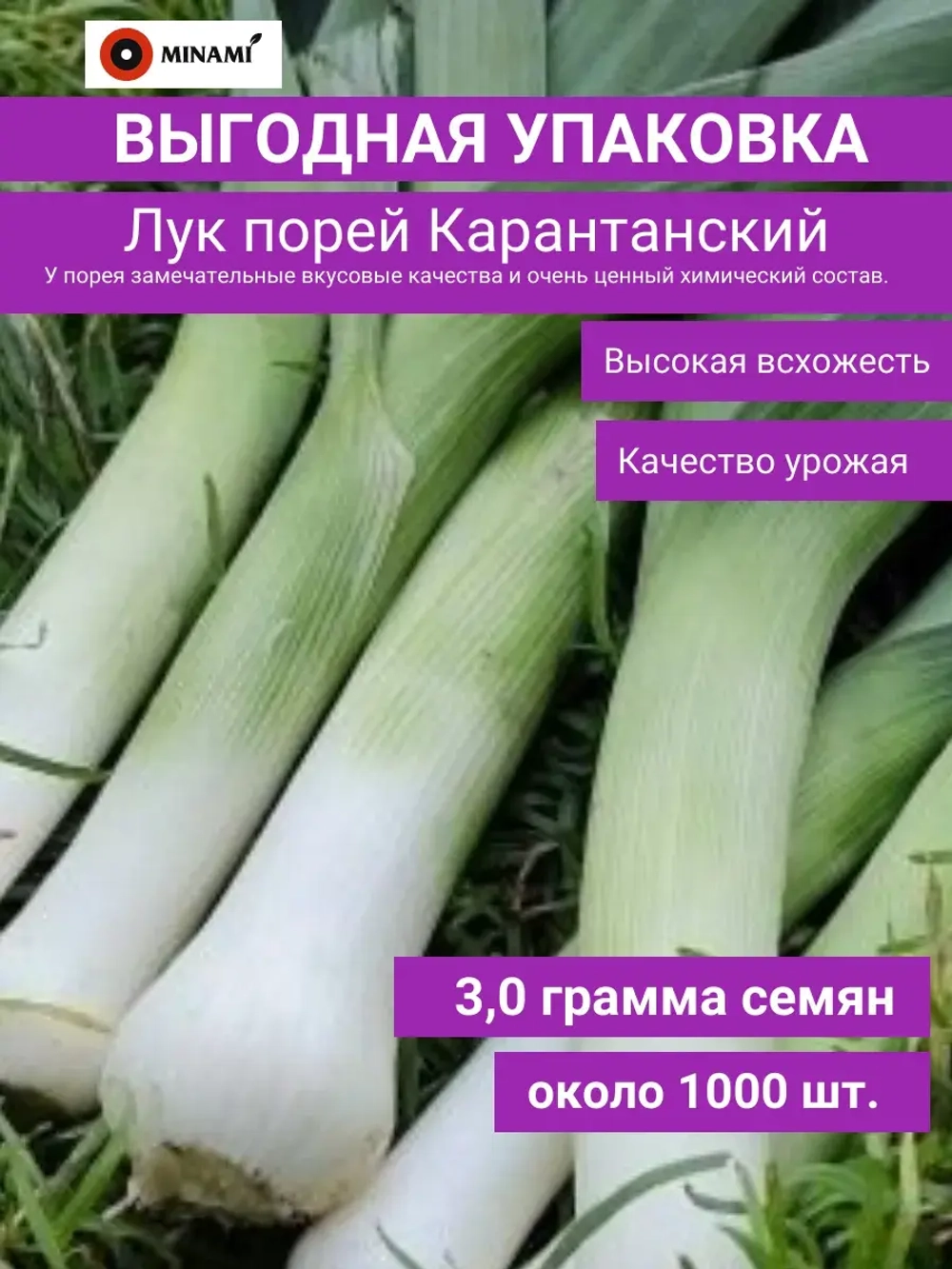 Лук порей Карантанский семена 3гр