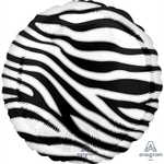 Шар Фольгированный Зебра Сафари (Белый, Черный)