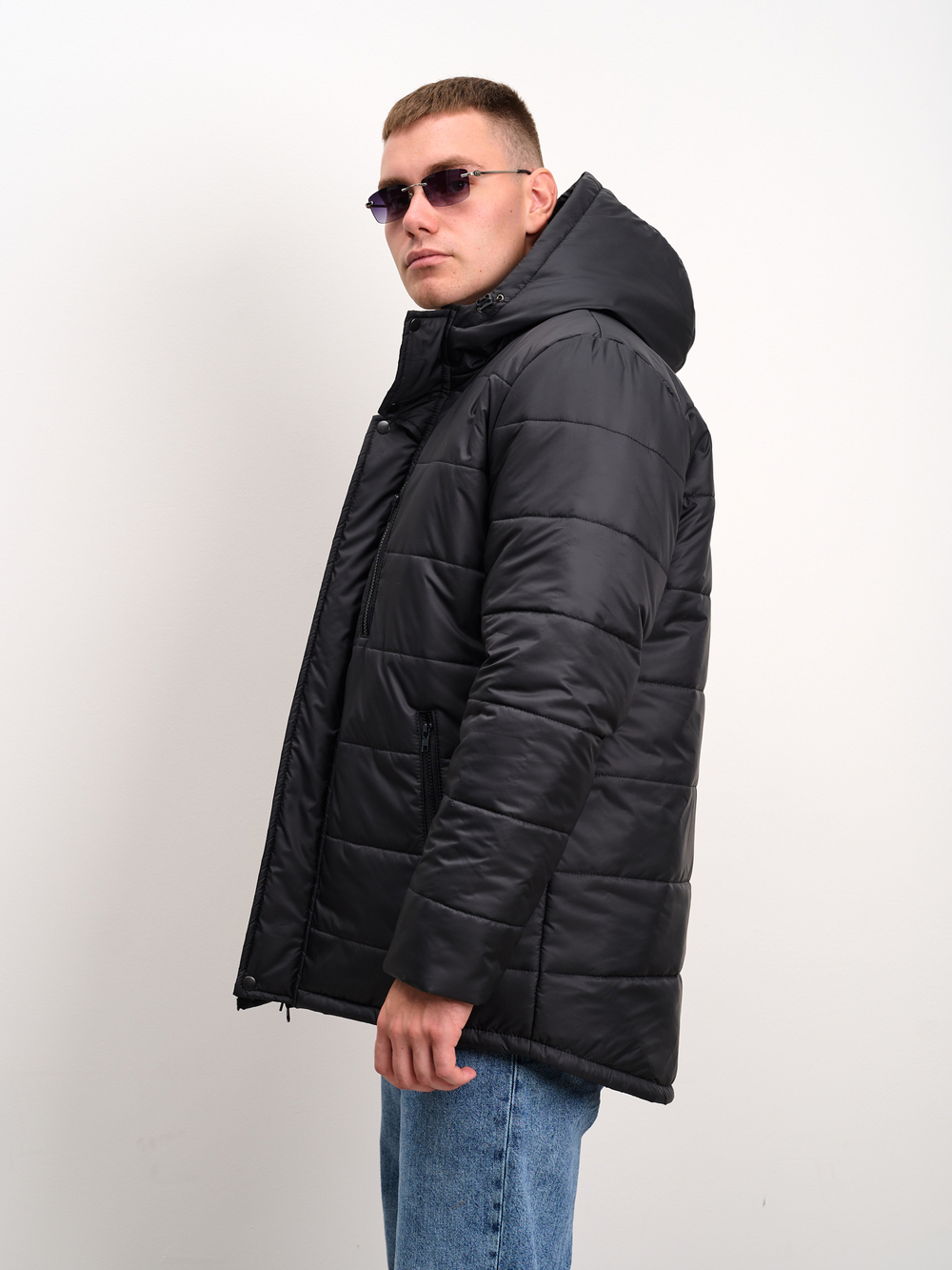 Куртка мужская зимняя на флисе "Игл" черный