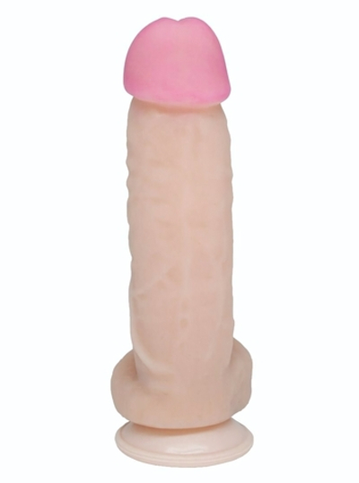 Крупный фаллоимитатор на присоске - 21,5 см. (Цвет: телесный)