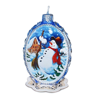 Свеча овальная "Снеговик" 5419