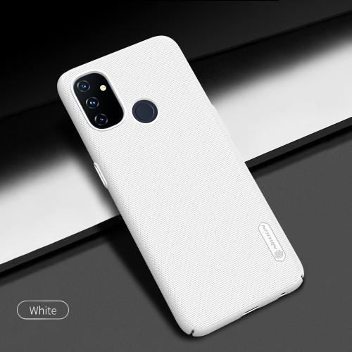 Тонкий жесткий чехол белого цвета от Nillkin для OnePlus Nord N100, серия Super Frosted Shield