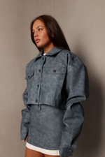 Юбка на запах из экокожи