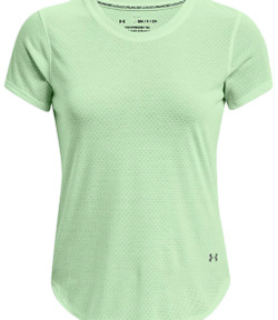 Женская футболка теннисная Under Armour Streaker Run Short Sleeve - aqua foam/reflective
