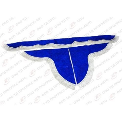 Шторка кабины /Г-3302, 2705/ 1.5 м бархат синий без надписи + боковые (Газелист52)