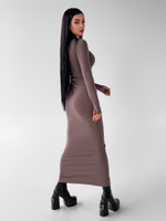 Платье Balnur 1950 длинное облегающее с прорезями для пальца на рукавах