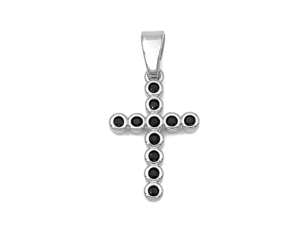 Подвеска "Крест" 22,5мм, с фианитами