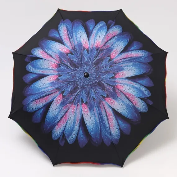 Зонт механический «Цветок», 4 сложения, 8 спиц, R = 47 см, рисунок МИКС